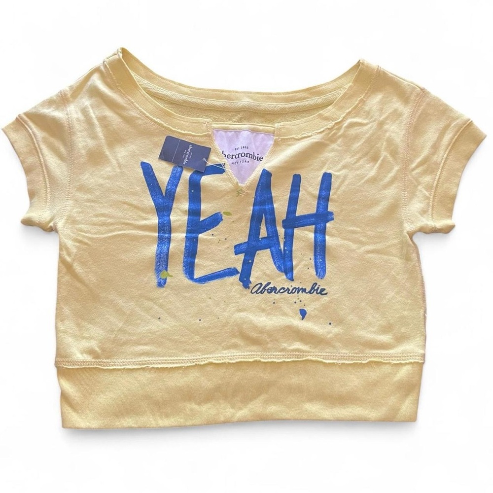 Abercrombie & Fitch Kids Tee in Yellow with Blue Graphic
